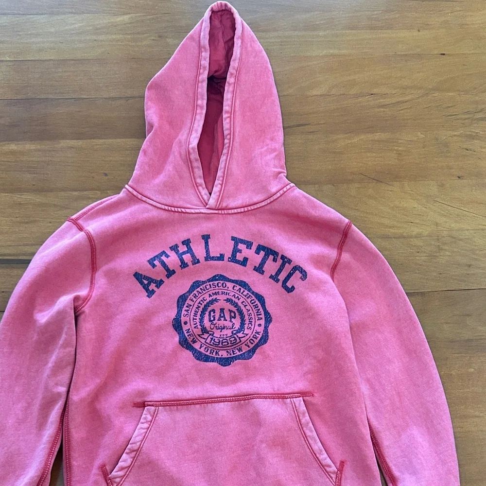GAP Kids Athletic Logo Pullover Hoodie red